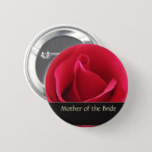 Red rose mother of the bride button (Front & Back)
