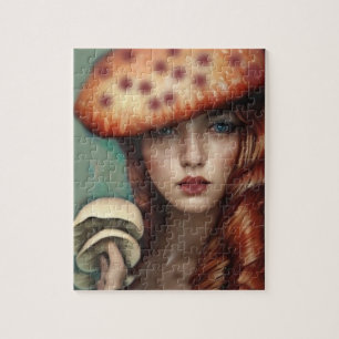 red rose mushroom lover artist designer jigsaw puzzle