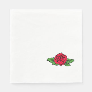 red rose napkin