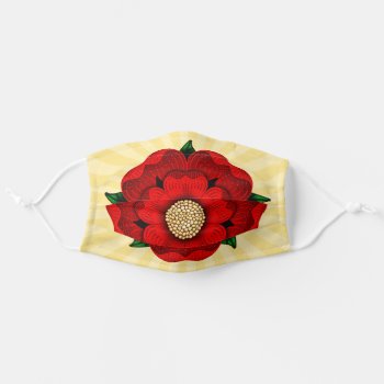 Red Rose Of Lancaster Adult Cloth Face Mask by opheliasart at Zazzle