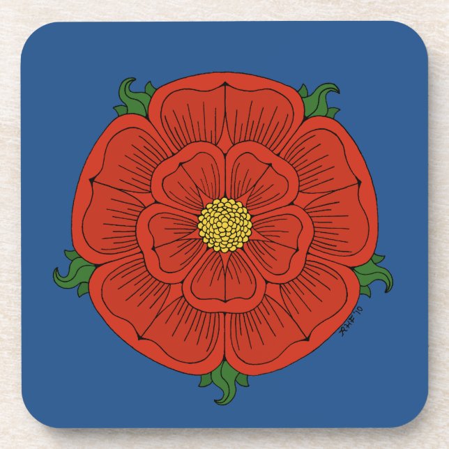 Red Rose of Lancaster Beverage Coaster (Front)