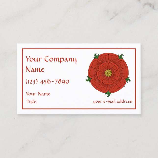 Red Rose of Lancaster Business Card (Front)