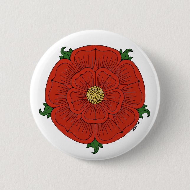 Red Rose of Lancaster Button (Front)
