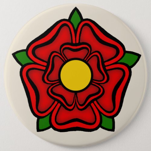 Red Rose of Lancaster England Emblem of Royalty Button