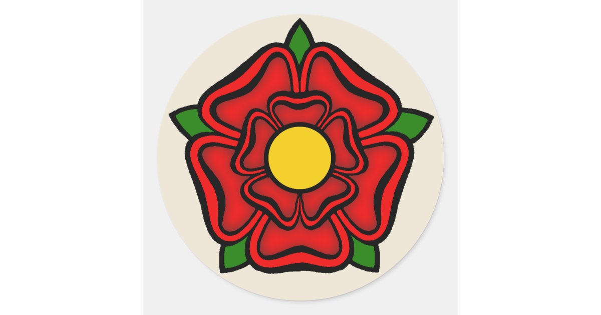 Red Rose Of Lancaster England Emblem Of Royalty Classic Round Sticker Zazzle Com