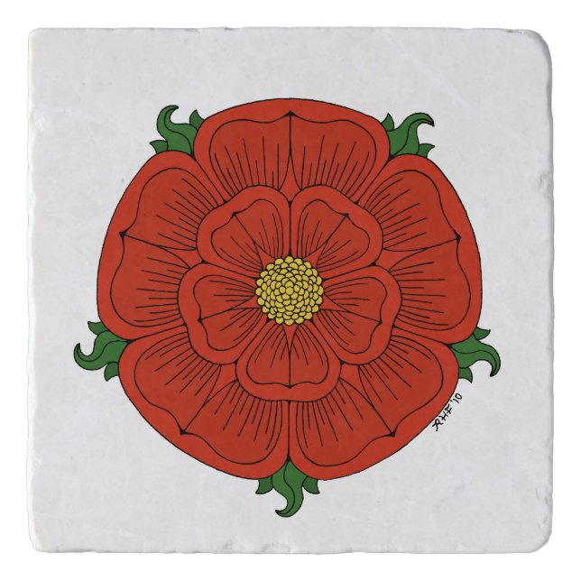 Red Rose of Lancaster Trivet (Front)