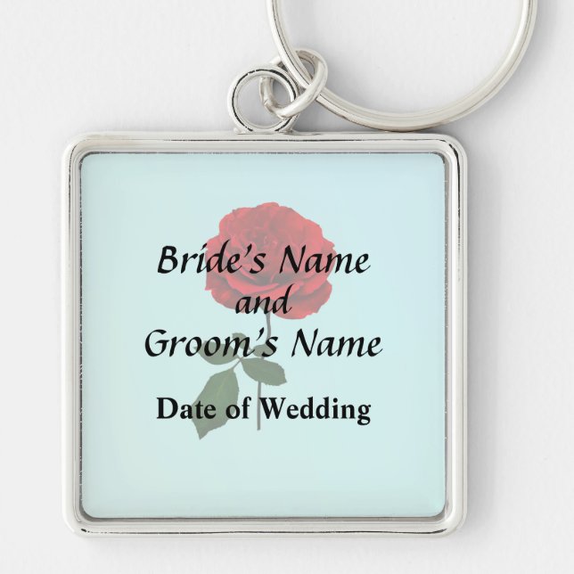 Red Rose of Summer Wedding Products Keychain (Front)