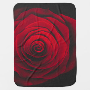 Red rose on black background vintage effect baby blanket