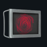 Red rose on black background vintage effect belt buckle<br><div class="desc">Macro photo of a beautiful red rose on black background with vintage grainy effect.</div>