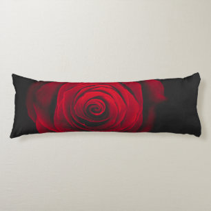 Red rose on black background vintage effect body pillow