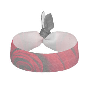 Red rose on black background vintage effect elastic hair tie