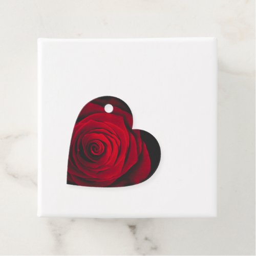 Red rose on black background vintage effect favor tags