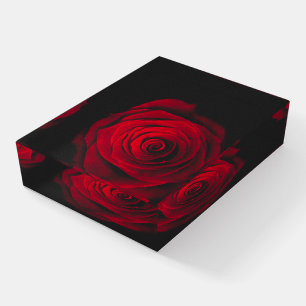 Red rose on black background vintage effect paperweight