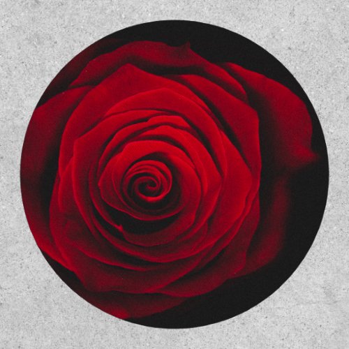 Red rose on black background vintage effect patch