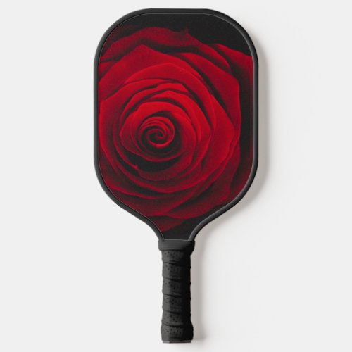 Red rose on black background vintage effect pickleball paddle