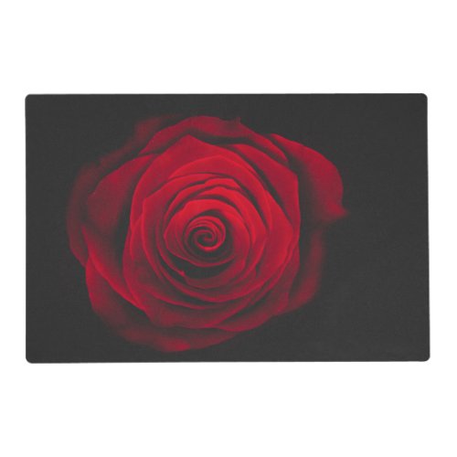 Red rose on black background vintage effect placemat