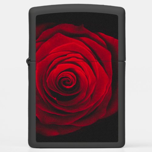 Red rose on black background vintage effect zippo lighter