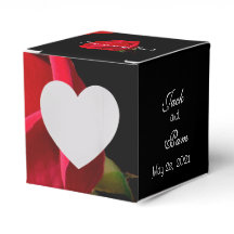Red Rose on Black Heart favor box- customize