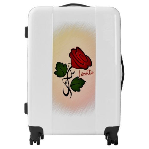 Red Rose on Black  Personal Luggage