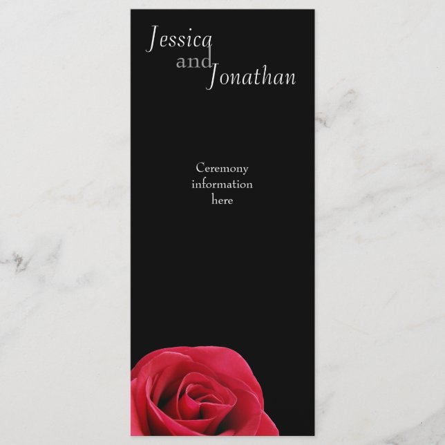 Red Rose on black Program Card (Front)