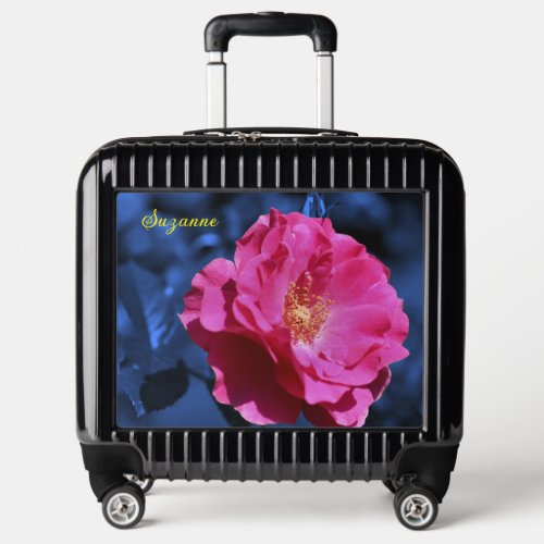 Red Rose On Blue Tint Flower Personalized Luggage