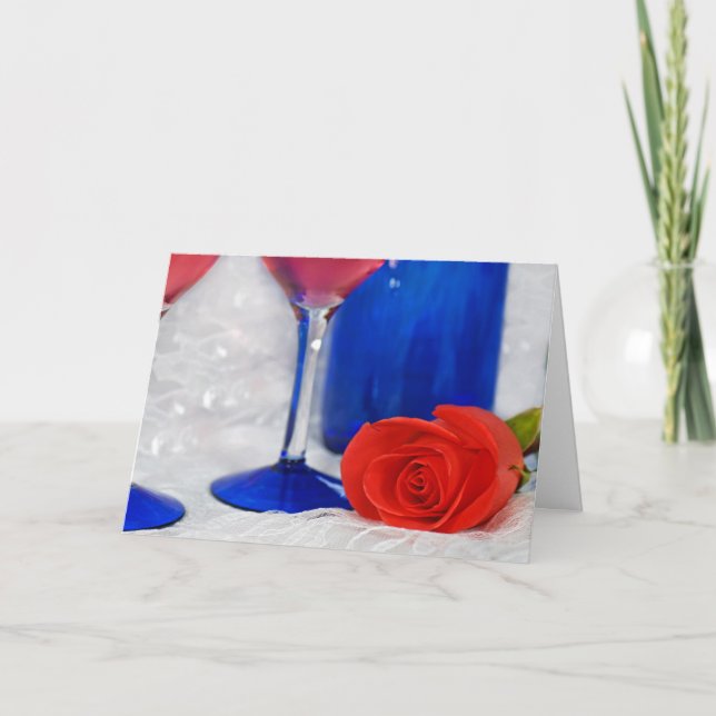 red rose on lace with card (Front)