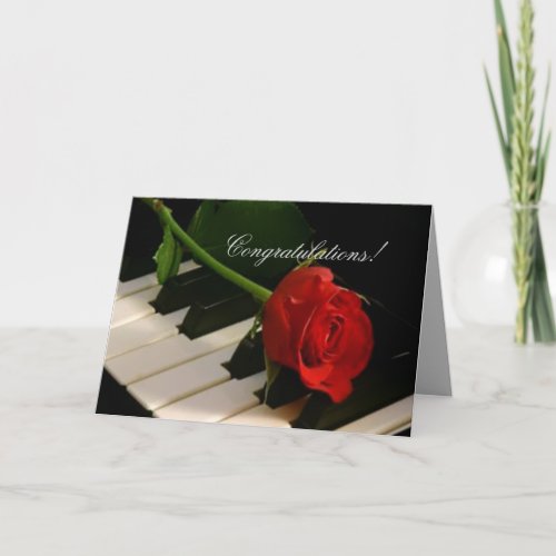 Red Rose on Piano Keys_Bravissimo Card