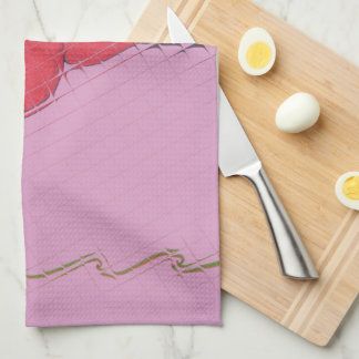 Red Rose on Pink: Floral Border Art Print/Graphic Towel