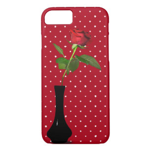 red rose on polka dots iPhone 8/7 case