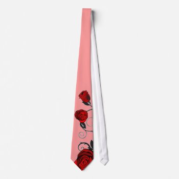 Red Rose On Red Tie by MensTieStore at Zazzle