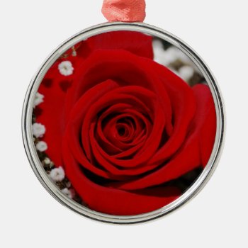 Red Rose Ornament by HolidayZazzle at Zazzle