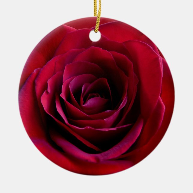 Red Rose Ornament Personalized Rose Decorations (Front)