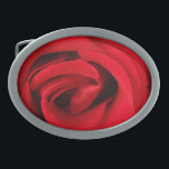 Red Rose Oval Belt Buckle<br><div class="desc">Red rose detail.</div>