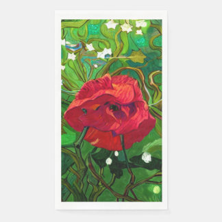 RED ROSE PAPER GUEST TOWELS