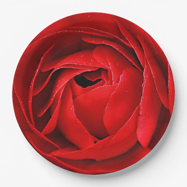 rose paper plates