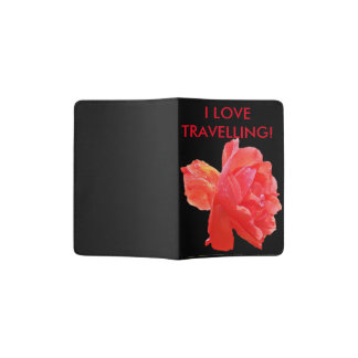 red rose passport holder