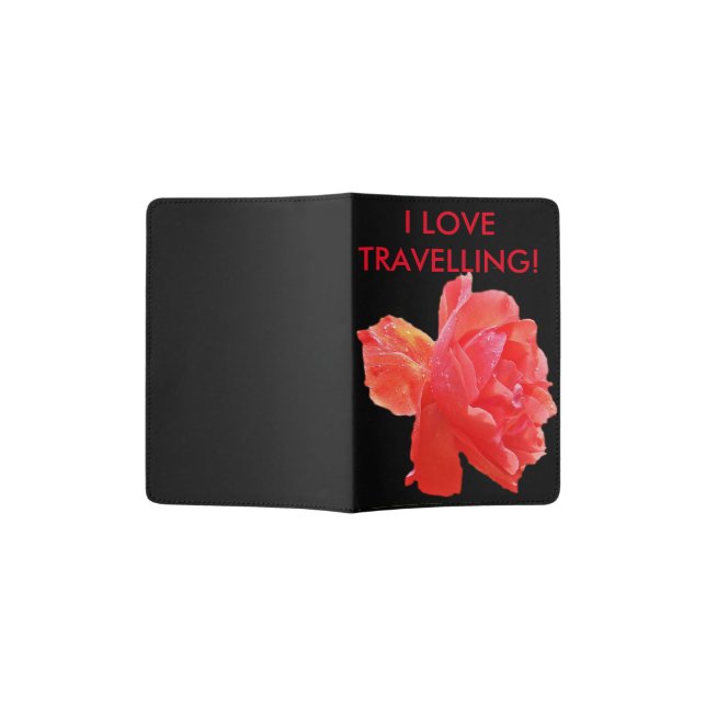 red rose passport holder (Opened)