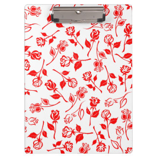 Red Rose Pattern Clipboard