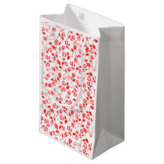 Red Rose Pattern Gift Bag