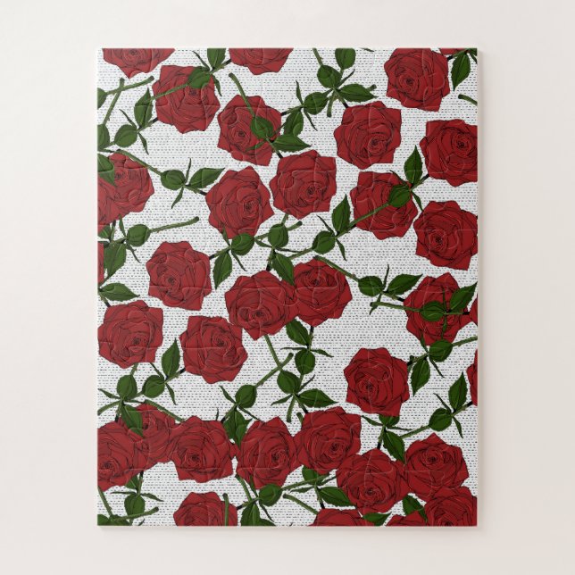 Red Rose Pattern Jigsaw Puzzle (Vertical)