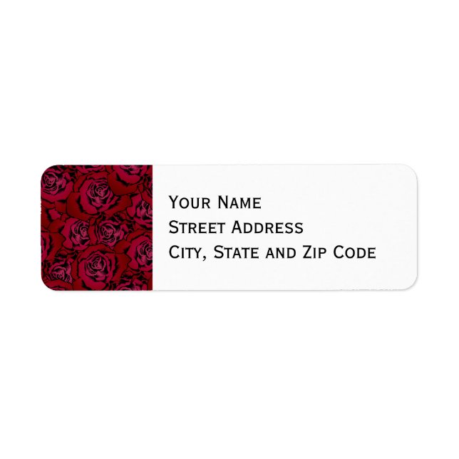 Red Rose Pattern Label (Front)