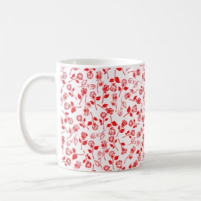 Red Rose Pattern Mug (Left)