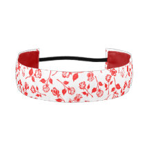 Red Rose Pattern Non-Slip Headband