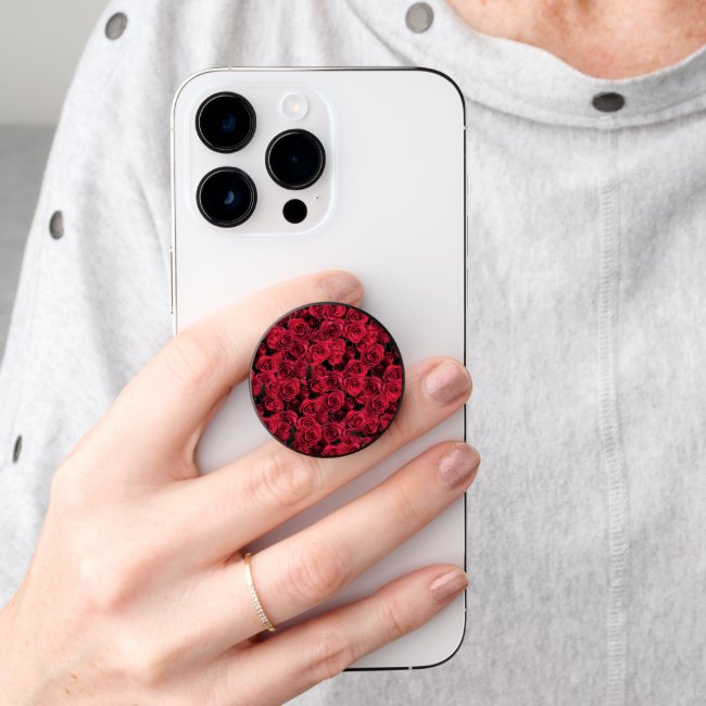 Red Rose Pattern Phone Grip PopSocket
