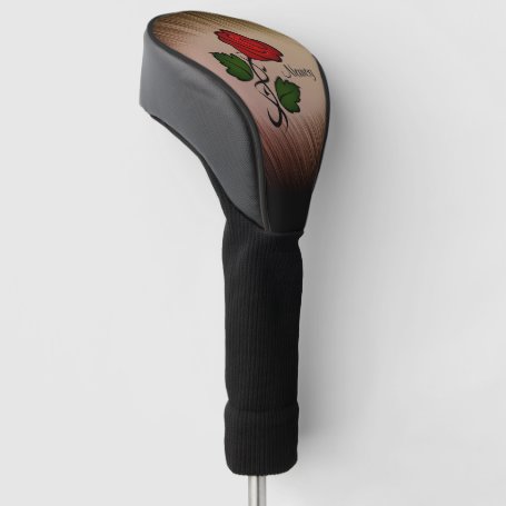 Red Rose Personal Golf Head Cover