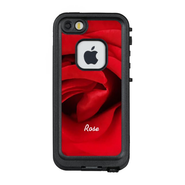 Red Rose Personalized LifeProof iPhone Case (Back)