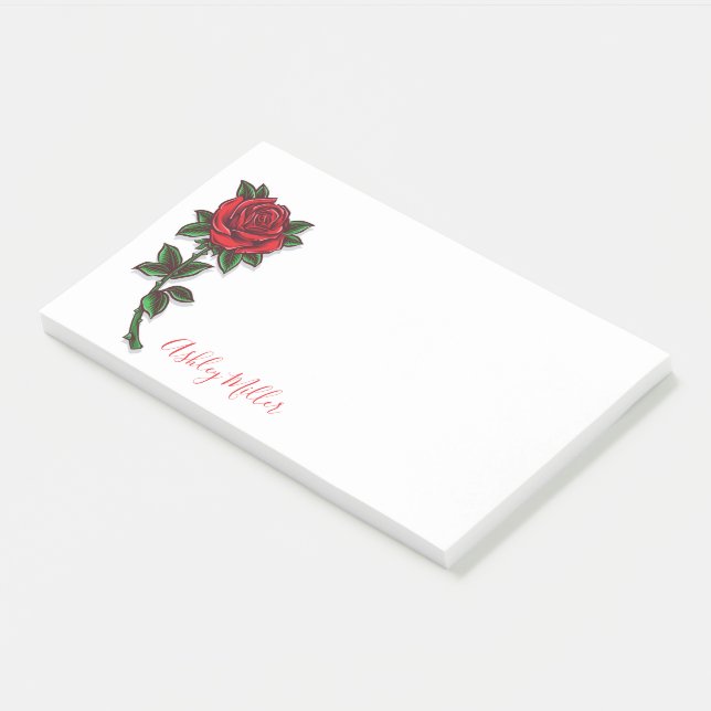 Red Rose Personalized Notes (Angled)