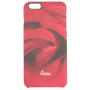 Red Rose Personalized Clear iPhone 6 Plus Case