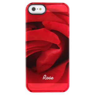 Red Rose Personalized Clear iPhone SE/5/5s Case