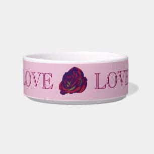 Red Rose Pet Bowl